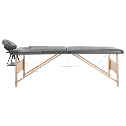 Stół do masażu z 2 strefami, drewniana rama, antracyt, 186x68cm Stół do masażu z 2 strefami, drewniana rama, antracyt, 186x68cm