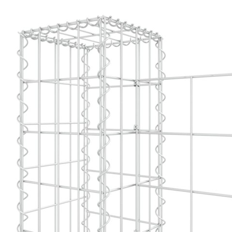  Ogrodzenie gabionowe z 6 słupkami, żelazo, 620x20x100 cm