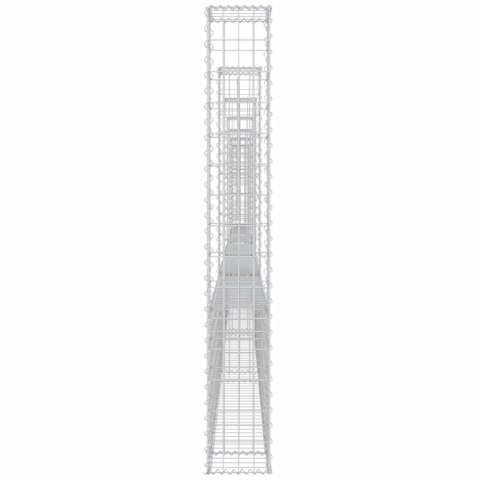  Ogrodzenie gabionowe z 7 słupkami, żelazo, 740x20x150 cm