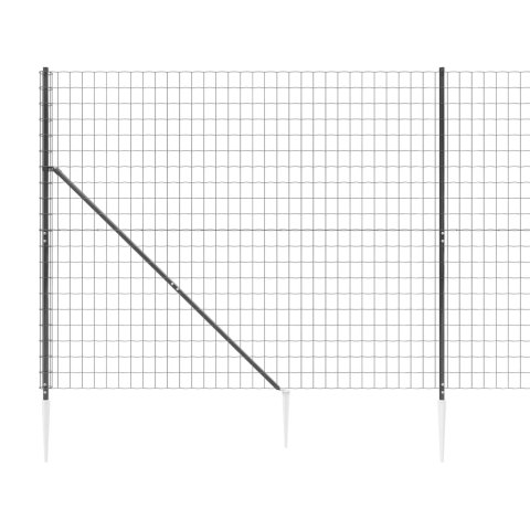  Ogrodzenie z siatki, z kotwami, antracytowe, 1,4x25 m