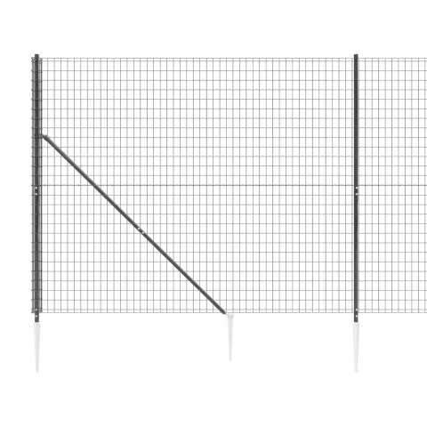  Ogrodzenie z siatki, z kotwami, antracytowe, 1,6x25 m