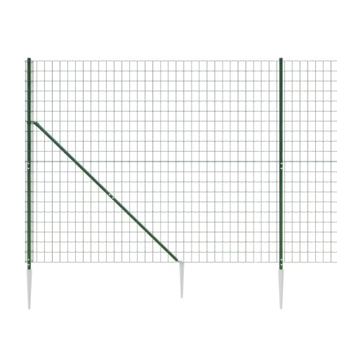  Ogrodzenie z siatki, z kotwami, zielone, 1,4x25 m