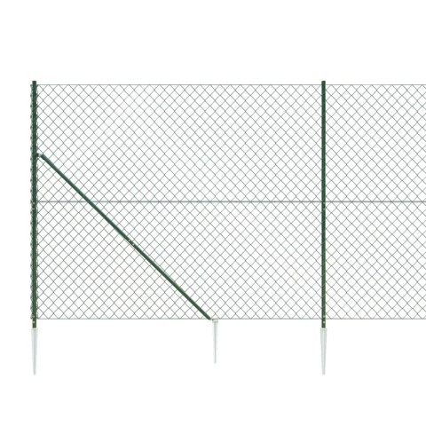  Ogrodzenie z siatki, z kotwami, zielone, 1,4x25 m