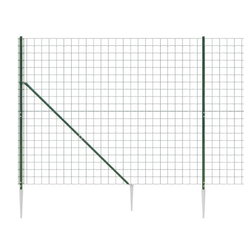  Ogrodzenie z siatki, z kotwami, zielone, 1,6x25 m