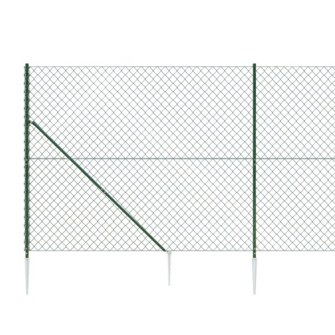  Ogrodzenie z siatki, z kotwami, zielone, 1,8x10 m