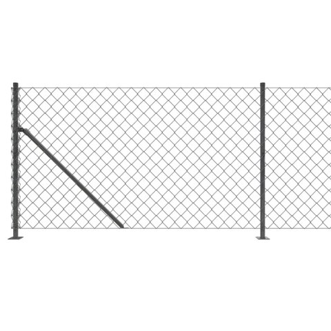  Ogrodzenie z siatki, ze stopami słupków, antracytowe, 0,8x25 m