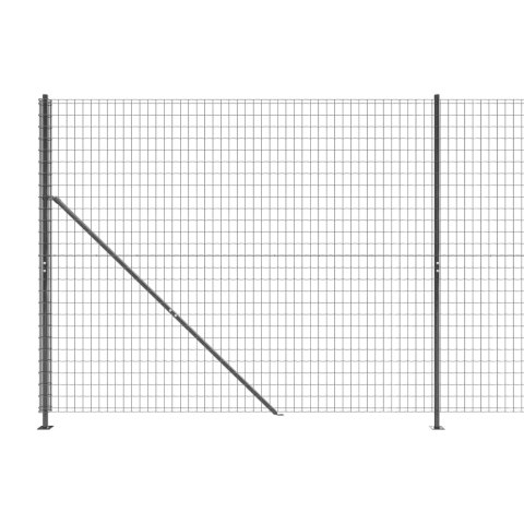  Ogrodzenie z siatki, ze stopami słupków, antracytowe, 1,6x10 m