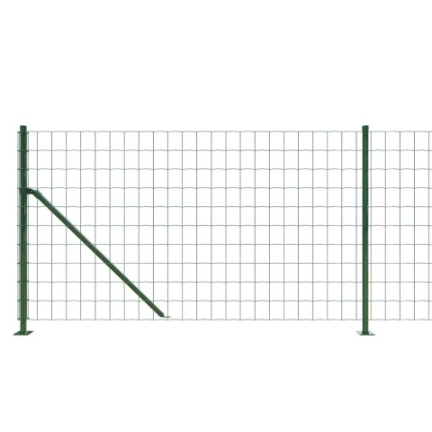  Ogrodzenie z siatki, ze stopami słupków, zielone, 0,8x25 m