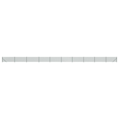  Ogrodzenie z siatki, ze stopami słupków, zielone, 1,1x25 m