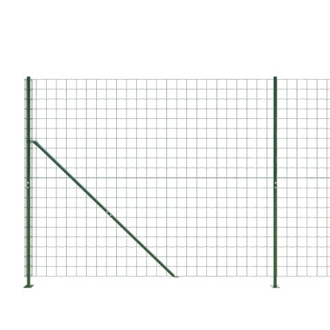  Ogrodzenie z siatki, ze stopami słupków, zielone, 1,8x25 m