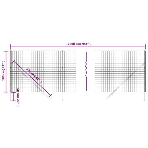  Ogrodzenie ze zgrzewanej siatki, zielone, 1,8x25 m