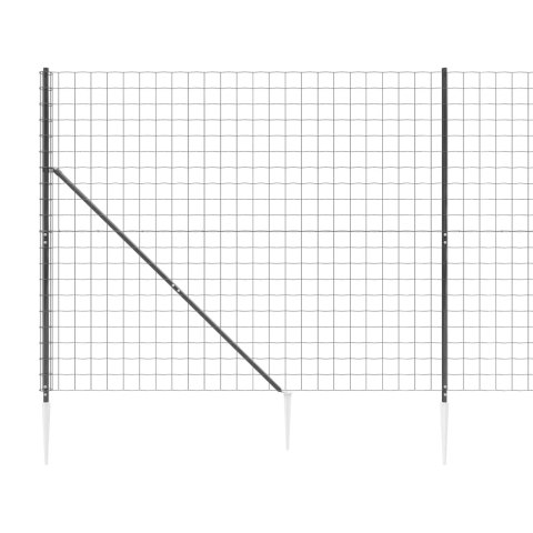  Ogrodzenie z siatki, z kotwami, antracytowe, 2x25 m