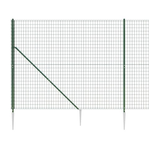  Ogrodzenie z siatki, z kotwami, zielone, 2x10 m