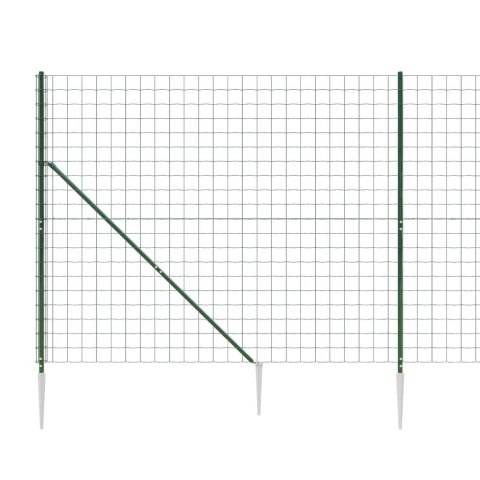  Ogrodzenie z siatki, z kotwami, zielone, 2,2x10 m