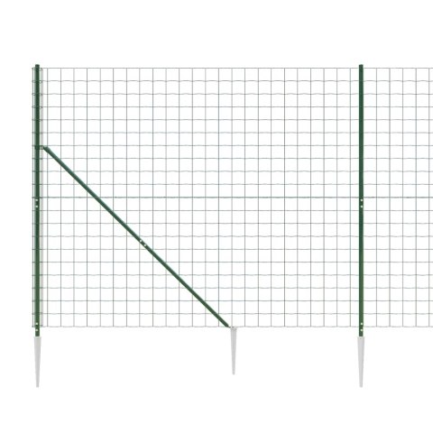  Ogrodzenie z siatki, z kotwami, zielone, 2x25 m