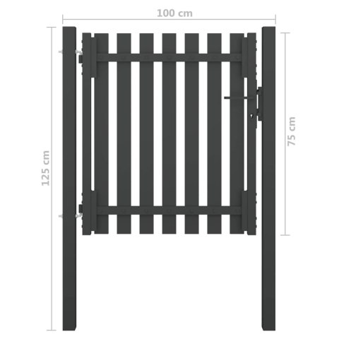  Furtka ogrodzeniowa, stalowa, 1 x 1,25 m, antracytowa