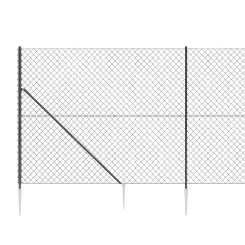  Ogrodzenie z siatki, z kotwami, antracytowe, 1,6x25 m