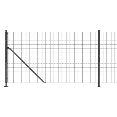  Ogrodzenie z siatki, ze stopami słupków, antracytowe, 0,8x25 m