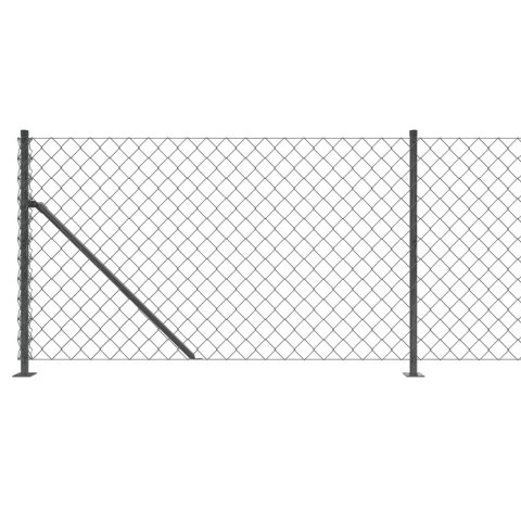  Ogrodzenie z siatki, ze stopami słupków, antracytowe, 1,1x25 m