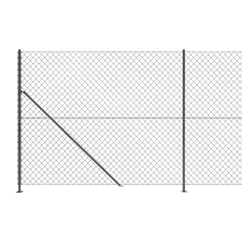  Ogrodzenie z siatki, ze stopami słupków, antracytowe, 1,6x25 m