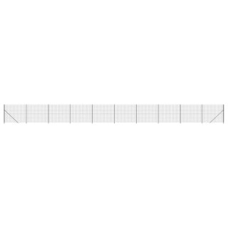  Ogrodzenie z siatki, ze stopami słupków, antracytowe, 1,6x25 m