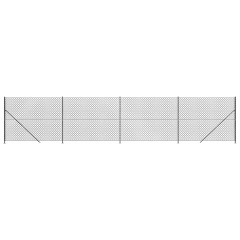  Ogrodzenie z siatki, ze stopami słupków, antracytowe, 1,8x10 m