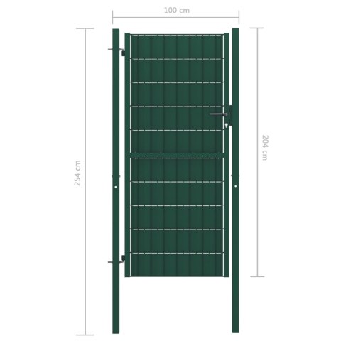  Furtka ogrodzeniowa, PVC i stal, 100 x 204 cm, zielona