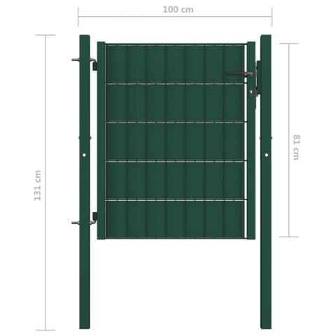  Furtka ogrodzeniowa, PVC i stal, 100 x 81 cm, zielona