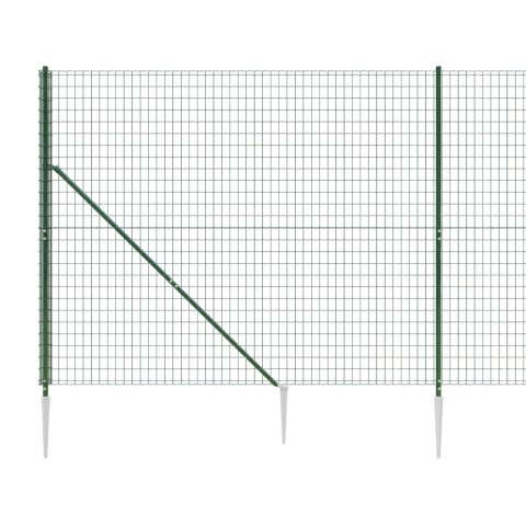  Ogrodzenie z siatki drucianej, z kotwami, zielone, 2x25 m