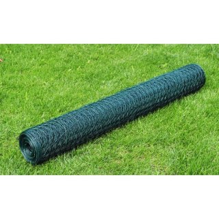  Ogrodzenie z siatki, pokryte PVC, 25x0,5 m, zielone