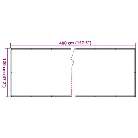  Osłona balkonowa, szara, kamienie łupkowe, 400x120 cm, PVC