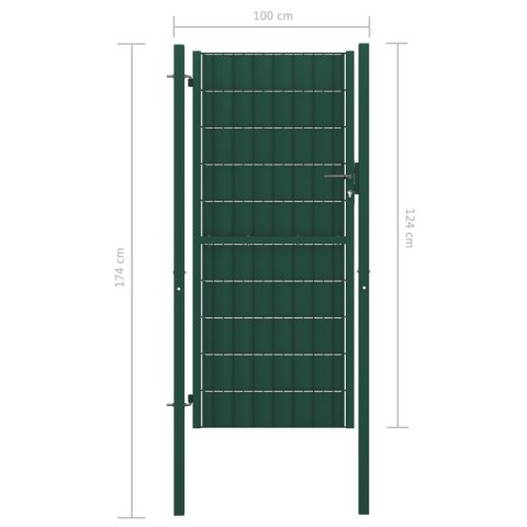  Furtka ogrodzeniowa, PVC i stal, 100 x 124 cm, zielona