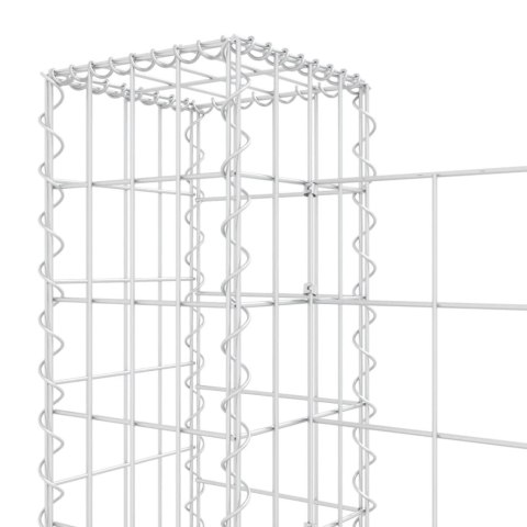  Ogrodzenie gabionowe z 5 słupkami, żelazo, 500x20x100 cm