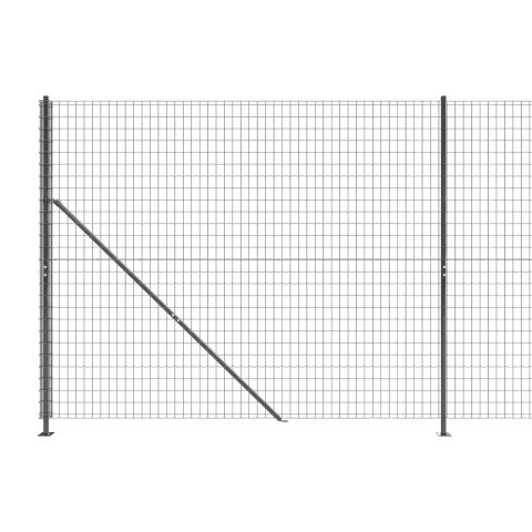  Ogrodzenie z siatki, ze stopami słupków, antracytowe, 2x25 m