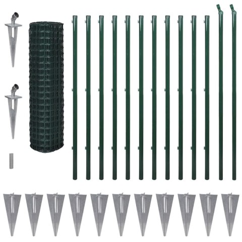  Euro ogrodzenie, stalowe, 25 x 1,7 m, zielone