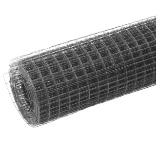  Ogrodzenie z siatki, stal i PVC, 25x0,5 m, szare