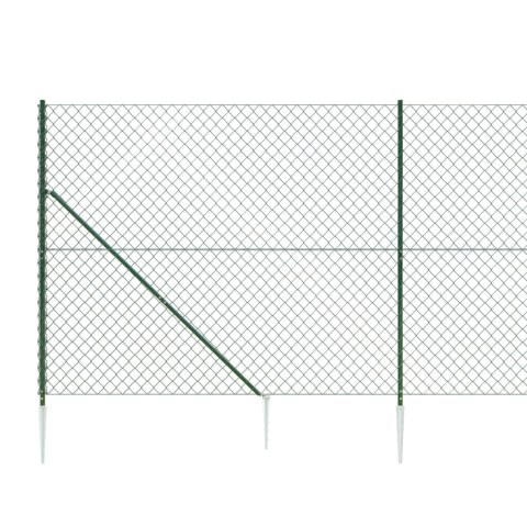  Ogrodzenie z siatki, z kotwami, zielone, 2x10 m