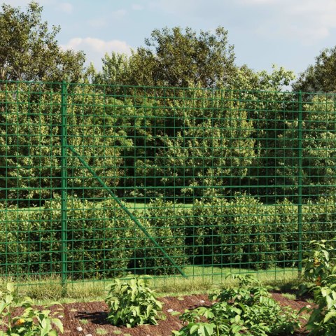  Ogrodzenie z siatki, ze stopami słupków, zielone, 2,2x10 m