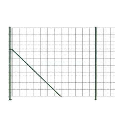  Ogrodzenie z siatki, ze stopami słupków, zielone, 2,2x10 m