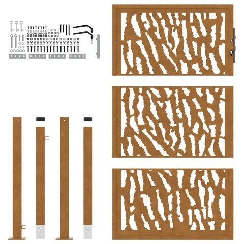  Brama ogrodowa 105x155 cm Stal nierdzewna Wzór śladu