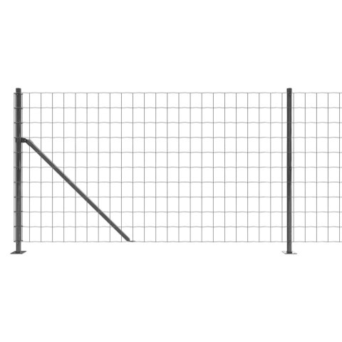  Ogrodzenie z siatki, ze stopami słupków, antracytowe, 0,8x25 m