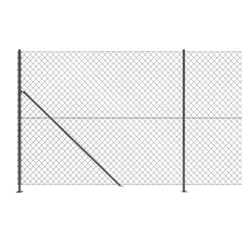  Ogrodzenie z siatki, ze stopami słupków, antracytowe, 1,6x10 m