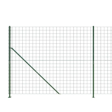  Ogrodzenie z siatki, ze stopami słupków, zielone, 1,4x25 m