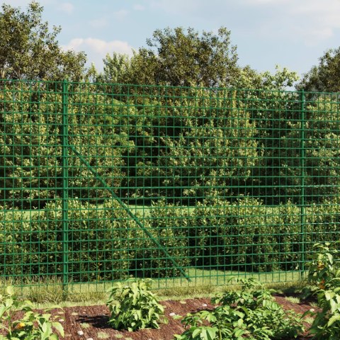  Ogrodzenie z siatki, ze stopami słupków, zielone, 2x10 m