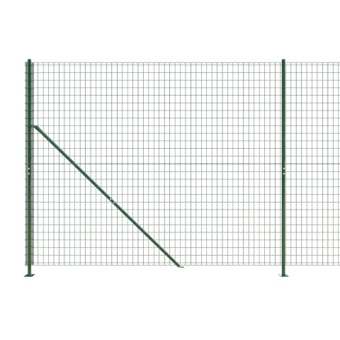  Ogrodzenie z siatki, ze stopami słupków, zielone, 2,2x10 m