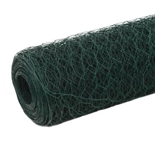  Ogrodzenie z siatki, stal i PVC, 25x1,5 m, zielone