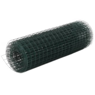  Ogrodzenie z siatki, stal i PVC, 25x0,5 m, zielone