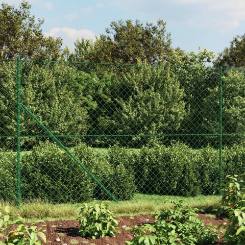  Ogrodzenie z siatki, ze stopami słupków, zielone, 2,2x10 m