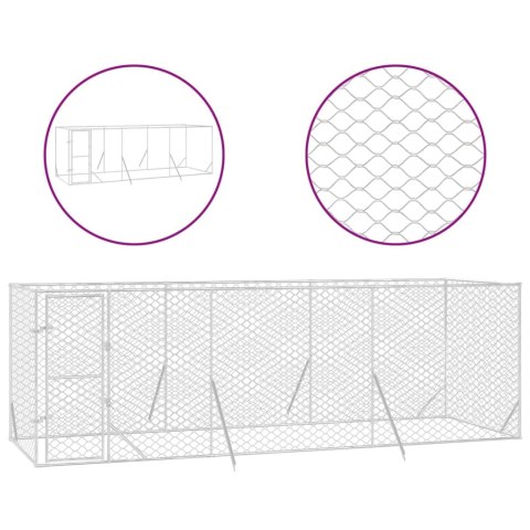  Kojec zewnętrzny dla psa, 6x2x2 m, stal galwanizowana