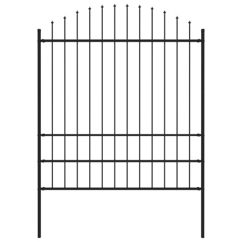  Panel ogrodzeniowy z grotami, stal, (1,75-2) x 1,7 m, czarny